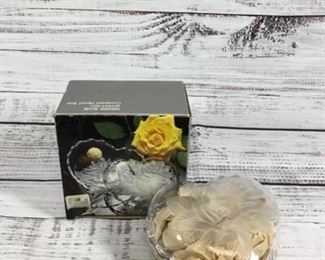 Winter Rose Glass Heart Box Studio Nova