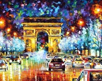 Afremov "Paris Flight" Palette Knife Oil Painting On Canvas