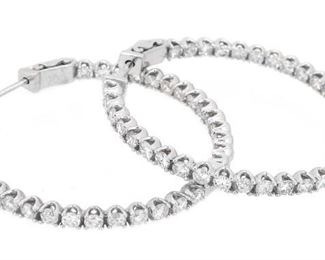 2.77ct Diamond Hoop Earrings