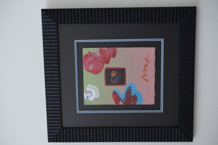 Peter Max Original Mixed Media Heart Suite Series