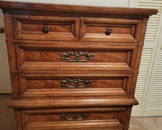 chest of drawers is 38" wide x 19" deep x 49 1/2" tall - some hardware broken