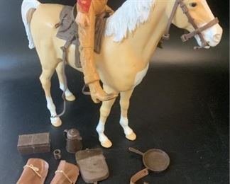 Marx Johnny West Action Figure & horse with accessories