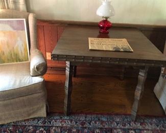 Folding top oak table