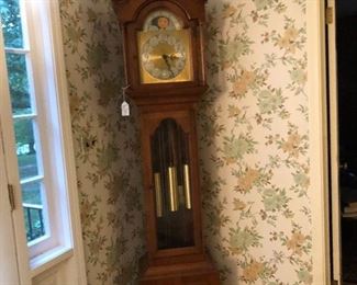 Working tall case clock, Colonial Clock Co. Cleveland, with beautiful chimes