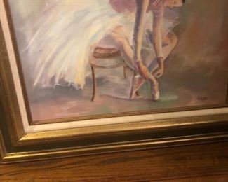 Ballerina painting signed Esra