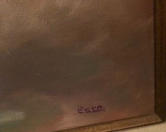 Ballerina painting signed Esra