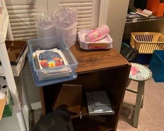 Briefcase, greeting cards - small nightstand / bookcase