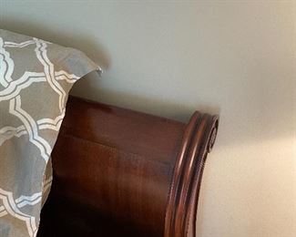 King Sleigh bed - head and footboard with side rails