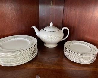 China dinner and salad plates and tea pot
