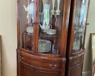 corner curved glass china hutch