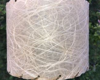 Small fiberglass round  shade -trimmed with cord