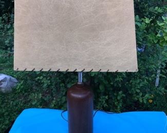 Large cord trimmed fiberglass rectangular lampshade
