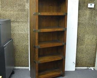 Campaign Style Bookshelf W/ Brass Accents