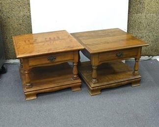 Ethan Allen Solid Maple End Tables - Pair