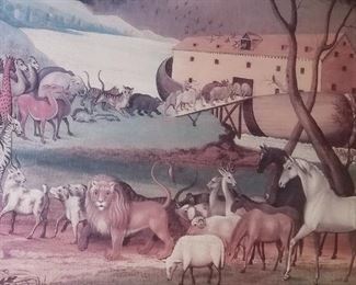 Much artwork, prints and oils. Framed Noah's Ark