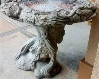 Much outdoor decor!! Concrete bird bath