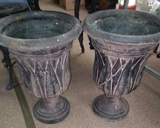 25" tall black resin urns 