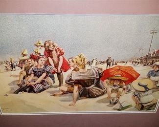 Vintage framed swimming prints