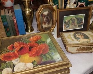 Much vintage and decorator home decor.