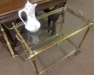 Brass tea cart