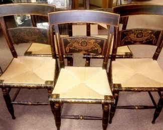 Black and gold Harvest chairs set of 5