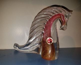 Murano crystal horse head
