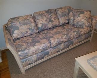 rattan sides and frame sleep sofa.  BUYER MOVES, bring help