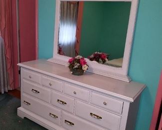 white, wooden bedroom set by Kling Furniture