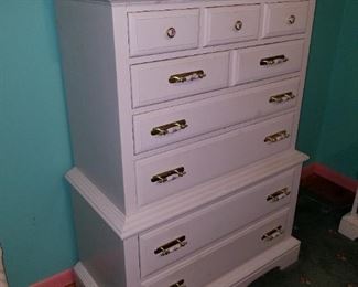 white, wooden bedroom set by Kling Furniture