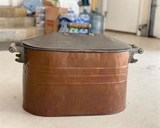 G.T. Trush & Son Vintage copper wash boiler & lid. Measures 26" W x 15" H x 12" D. Photo 1 of 2. 