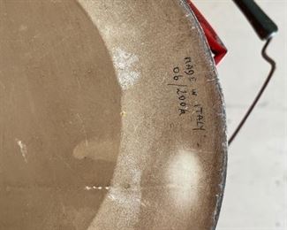 Vintage metal flower vase. Made in Italy.  Measures 18.25" H with an 9" D opening. Photo 2 of 2. 