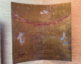 Copper artwork. Measures 44" W x 43" H. Signed by artist. Photo 1 of 2. 