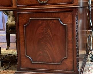 Antique Victorian leather-topped partners desk. Measures 72" W x 42" D x 31" H. Photo 2 of 3. 