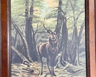 Elizabeth Rogers Stag oil painting. 