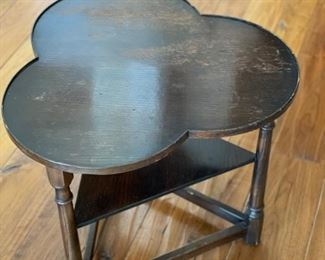 Antique English cloverleaf mahogany table. Measures 23" x 23" x 22.5" H. Photo 2 of 2. 