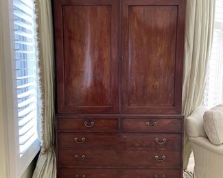 Antique walnut armoire/media cabinet. Measures 51" W x 23" D x 84" H. Photo 1 of 2. 