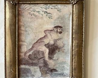 Set of 4 framed monkey prints. Each measures 5' x 8'. Photo 3 of 4. 