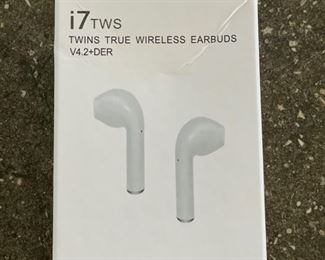 Wireless earbuds. 