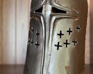 Medieval-style crusader helmet. 