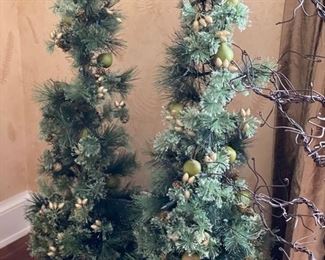 Faux Christmas greenery. 