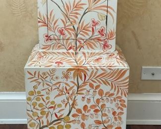 Vintage hand-painted floor clock. Measures 79" H x 12" W x 9" D. Photo 2 of 3.