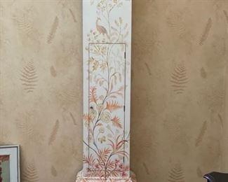 Vintage hand-painted floor clock. Measures 79" H x 12" W x 9" D. Photo 3 of 3.