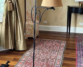 Vintage task lamp with natural fiber shade - 2 available. 