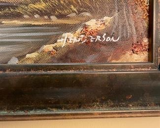 Duck oil painting. Measures 13" W x 11" H. Signed by artist. Photo 2 of 2. 