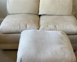 Mike Bell slipper loveseat & ottoman. 