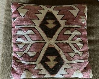 Vintage Persian rug pillow. 