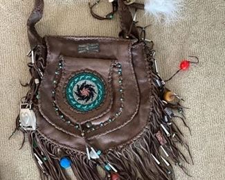 Indigenous People leather handbag - 3 available. Photo 2 of 3.
