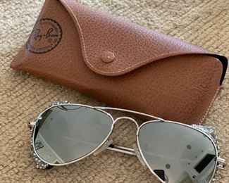 Ray Ban Sunglasses with snake print "blinders"
