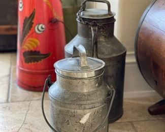 Antique milk jugs. 