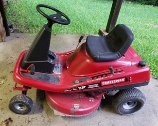 Craftsman riding mower with a Briggs and Stratton engine. Garage kept. Runs great but needs someone to bend the deck slightly so the blades can turn. Motor runs with no issues. It was cutting fine until owner hit a root and decided not to repair it. See video to hear engine run. See last photo to see area that needs repair. *This item has a separate pickup location in Evans. https://ctbids.com/#!/description/share/1012735
